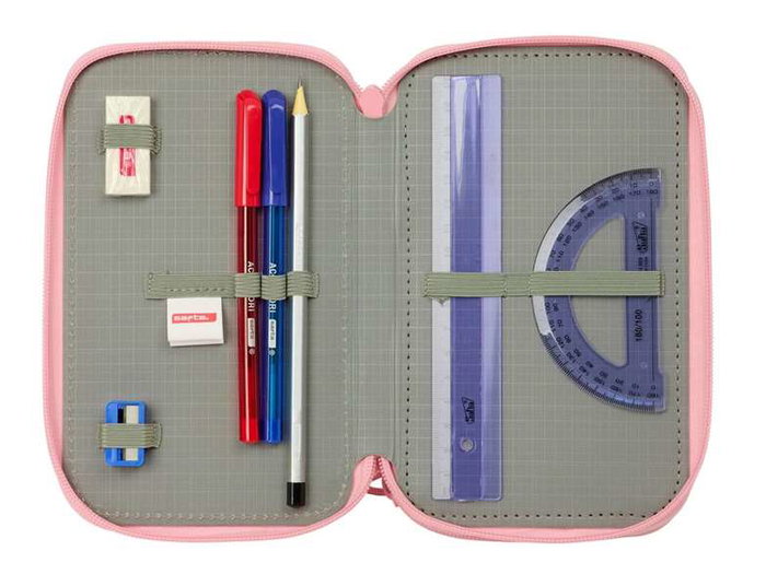 Safta Plumier Triple 37 Pièces pour Crayons - Dimensions : 12,5 x 19,5 x 5,5 cm