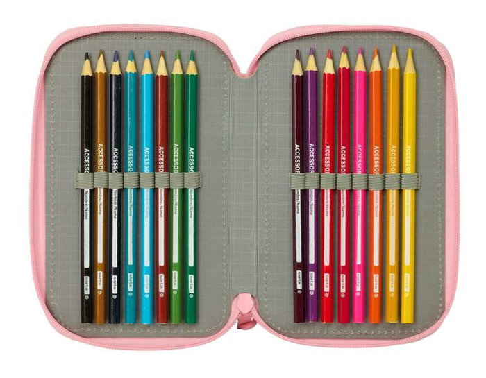 Safta Plumier Triple 37 Pièces pour Crayons - Dimensions : 12,5 x 19,5 x 5,5 cm