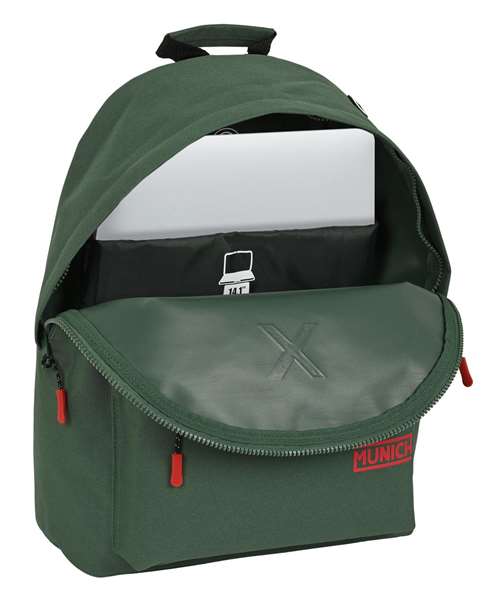 Safta Mochila para portatil 14,1" Munich Basicos - Sac à dos pour ordinateur portable 14,1 pouces, vert, 31 x 41 x 16 cm
