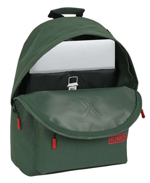 Safta Mochila para portatil 14,1" Munich Basicos - Sac à dos pour ordinateur portable 14,1 pouces, vert, 31 x 41 x 16 cm