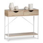 MobleKit Meuble d'Appoint Blanc Marron 80 x 30 x 75 cm