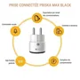 Konyks Priska Max Black FR - Mini prise intelligente 16A, Bluetooth et Wi-Fi, Blanc, Compatible Google Home, Alexa et Siri