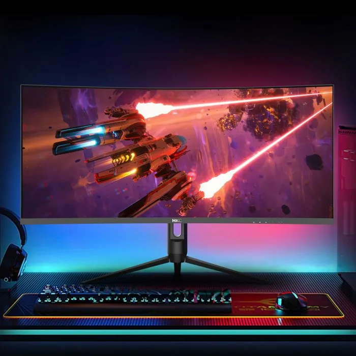 HKC CG345U - Écran PC Gaming incurvé 34 pouces - Dalle VA - Résolution 3440x1440 (UWQHD) - 200 Hz - 1 ms - Ports HDMI et DisplayPort