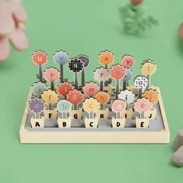 Abc Flowers TOP BRIGHT - Jeu éducatif 26 pots et fleurs avec alphabet majuscules et minuscules, lettres et cartes de mots pour enfants
