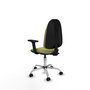 PIQUERAS Y CRESPO Chaise de bureau Algarra, Vert olive, Accoudoirs 2D, Base chromée