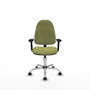 PIQUERAS Y CRESPO Chaise de bureau Algarra, Vert olive, Accoudoirs 2D, Base chromée