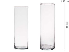 GIFTDECOR Vase Cylindre en Verre Transparent 10cm x 30cm
