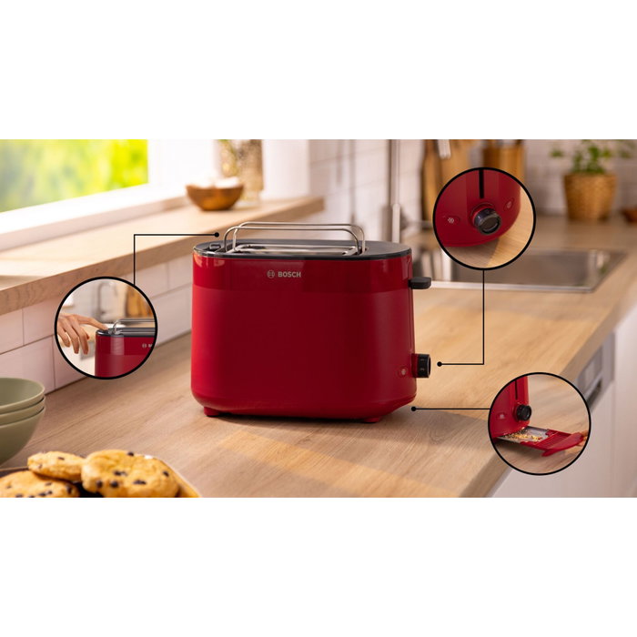 Bosch TAT2M124 MyMoment Rouge - Grille-pain 2 tranches