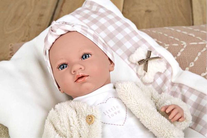Muñecas Arias Aria - Poupée de poids élégance avec coussin, 40 cm, corps souple, espagnol