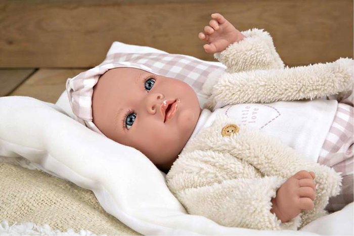 Muñecas Arias Aria - Poupée de poids élégance avec coussin, 40 cm, corps souple, espagnol