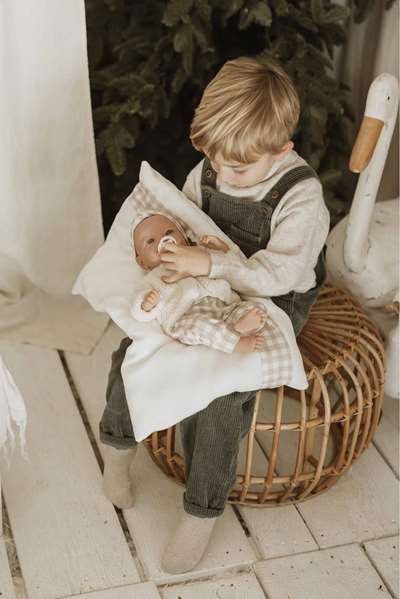 Muñecas Arias Aria - Poupée de poids élégance avec coussin, 40 cm, corps souple, espagnol