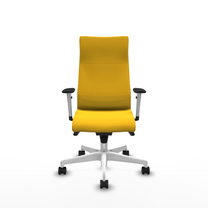 Piqueras Y Crespo Fauteuil Albacete Jaune avec Mécanisme Synchro et Base Blanche Piqueras Y Crespo Fauteuil Albacete Jaune avec Mécanisme Synchro et Base Blanche