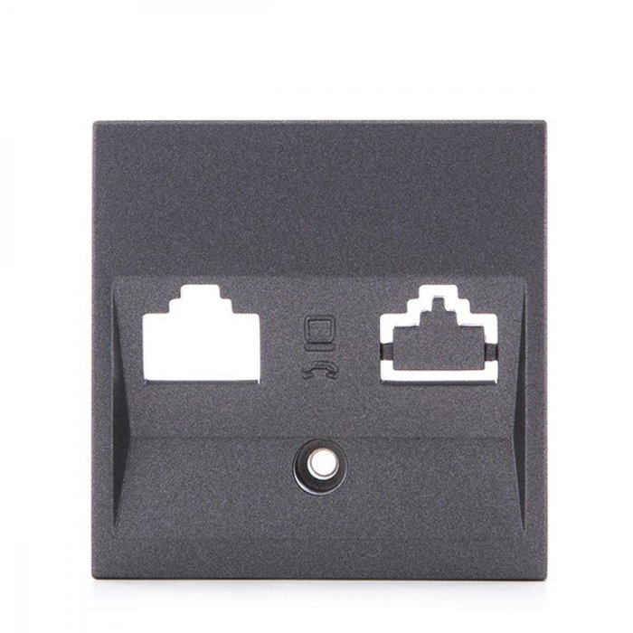 Panasonic Novella Façade RJ11/RJ45 1x ou 2x Fumé Compatible Mécanisme Carré
