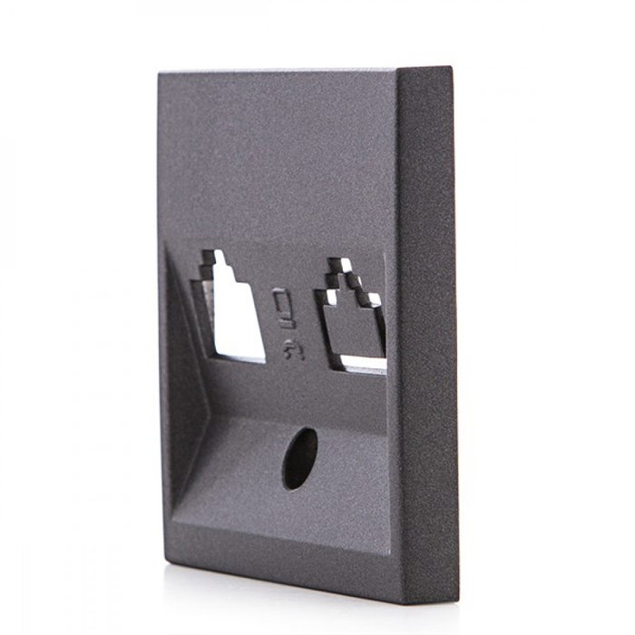Panasonic Novella Façade RJ11/RJ45 1x ou 2x Fumé Compatible Mécanisme Carré