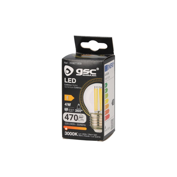 GSC Evolution Ampoule LED sphérique Serie Oro 4W E27 3000K