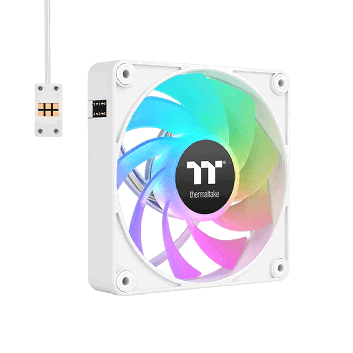 Thermaltake CT140 EX ARGB Ventilateur Inverse Magnétique 140 mm Pack 3 - Blanc