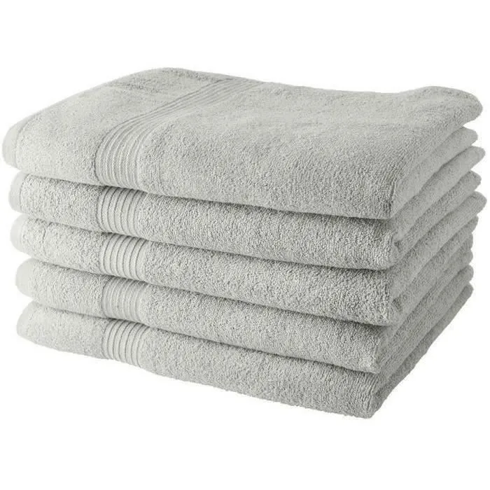 Today - Lot de 5 Draps de Bain 70x130 cm en Coton 450 g/m² - Craie - Today Essential Today - Lot de 5 Draps de Bain 70x130 cm en Coton 450 g/m² - Craie - Today Essential