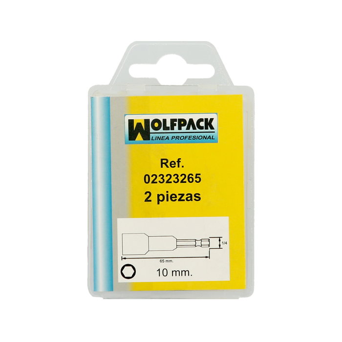 WOLFPACK LINEA PROFESIONAL Clé à pipe magnétique 10 mm (Lot de 2)