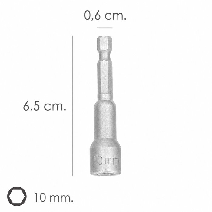 WOLFPACK LINEA PROFESIONAL Clé à pipe magnétique 10 mm (Lot de 2)