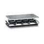 Severin RG2374 Appareil à raclette 8 personnes avec pierre naturelle et revêtement antiadhésif, 1500 W, Noir