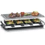 Severin RG2374 Appareil à raclette 8 personnes avec pierre naturelle et revêtement antiadhésif, 1500 W, Noir