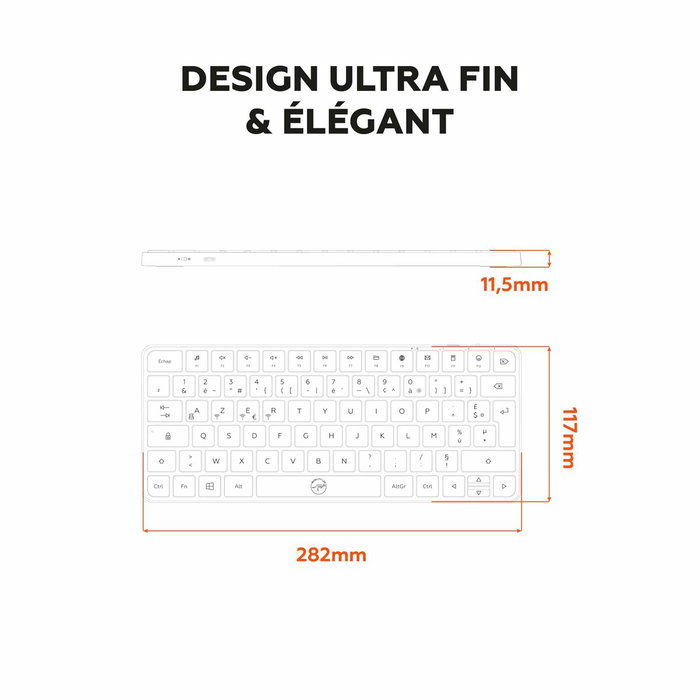 Mobility Lab KMP2000W Mini Clavier Blanc AZERTY