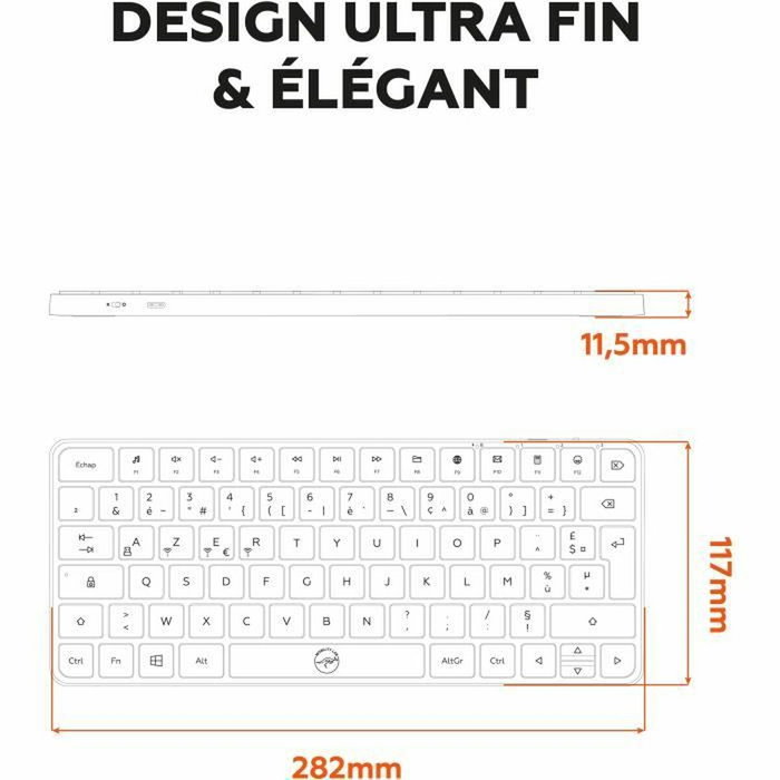 Mobility Lab KMP2000W Mini Clavier Blanc AZERTY