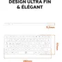 Mobility Lab KMP2000W - Mini clavier sans fil AZERTY FR compact - Connexions 2.4 GHz et Bluetooth triple - Touches plates et 12 raccourcis multimédia - Recharge USB-C - Blanc