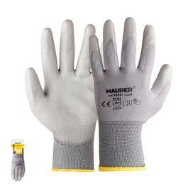MAURER Gants en polyuréthane et polyester taille 6 pouces avec fonction tactile et crochet