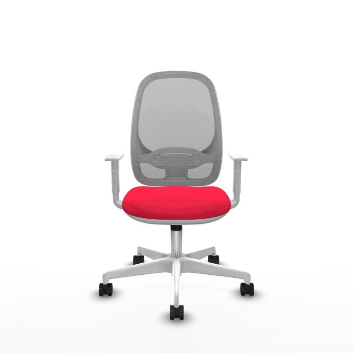 PIQUERAS Y CRESPO Chaise de Bureau Cilanco Rouge et Gris Synchro 3 positions