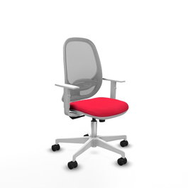 PIQUERAS Y CRESPO Chaise de Bureau Cilanco Rouge et Gris Synchro 3 positions