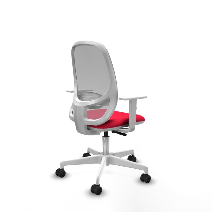 PIQUERAS Y CRESPO Chaise de Bureau Cilanco Rouge et Gris Synchro 3 positions