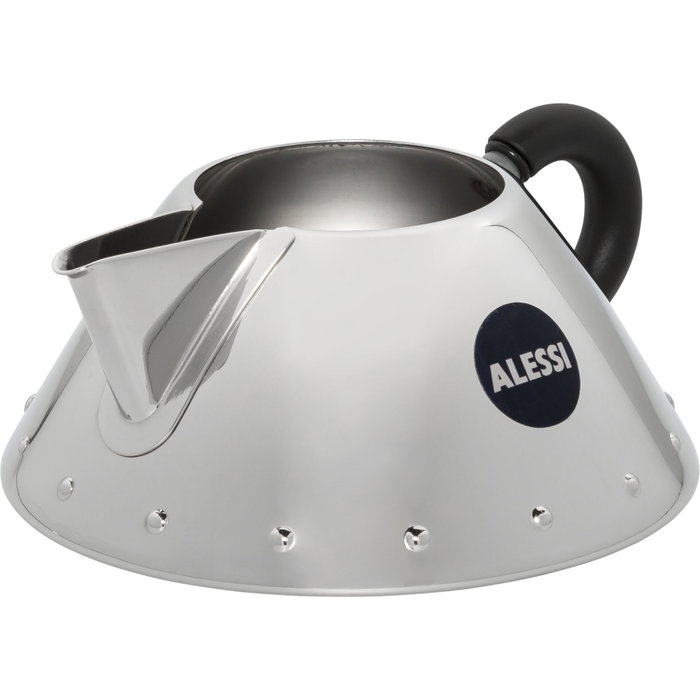 Alessi Récipient pour crème 9096 B en acier inoxydable 18/10 avec manche noir