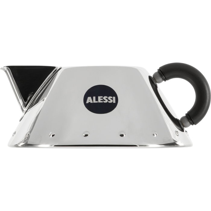 Alessi Récipient pour crème 9096 B en acier inoxydable 18/10 avec manche noir