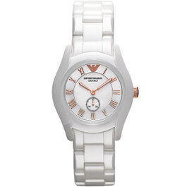 Armani AR1418 montre analogique en céramique blanche