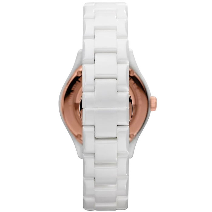 Armani AR1418 montre analogique en céramique blanche