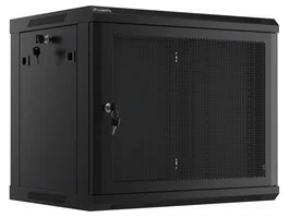LANBERG Armoire rack murale 9U 600x450mm noire avec porte perforée