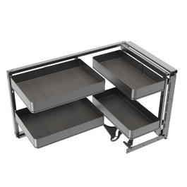 Emuca Système d'angle extractible Harmony, Droite, Gris anthracite