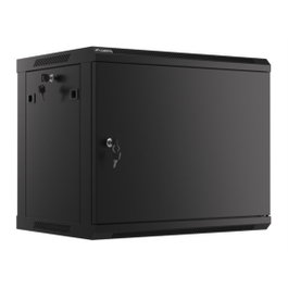 Lanberg WF01-6409-00B Baie Mural Rack 19 Pouces 9U, 60 kg, Noir, Armoire de Serveur avec Porte Verrouillée