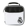 SAFTA - Sac isotherme porte-repas avec boîte Tupper et gourde - Motif Real Madrid - Isolation haute densité, revêtement PEVA, étanche - Dimensions 21 x 9.5 x 21.6 cm