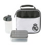 SAFTA - Sac isotherme porte-repas avec boîte Tupper et gourde - Motif Real Madrid - Isolation haute densité, revêtement PEVA, étanche - Dimensions 21 x 9.5 x 21.6 cm