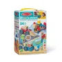 Melissa & Doug - Coffret de construction Blockables Les Véhicules - 54 pièces avec blocs en bois, connecteurs, figurines et plateau de jeu - Jeu de motricité pour enfants dès 2 ans