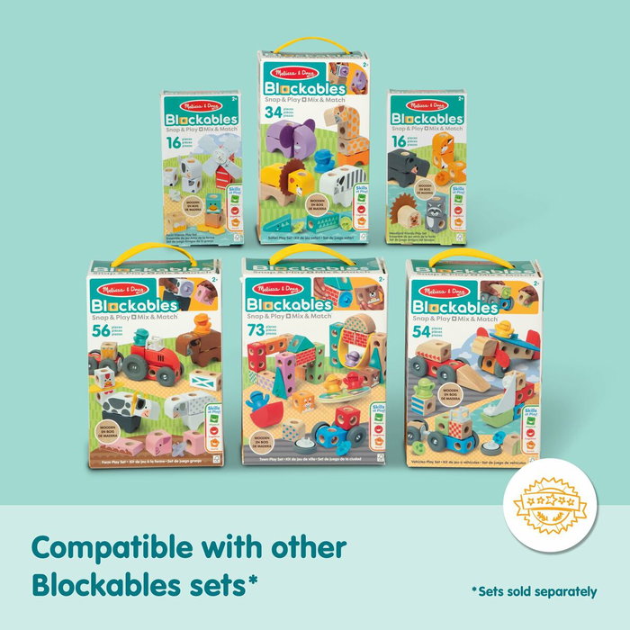 Melissa & Doug Set de construction Blockables Les Véhicules - 54 Pièces