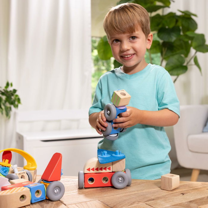Melissa & Doug Set de construction Blockables Les Véhicules - 54 Pièces