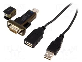 DIGITUS Convertisseur USB-RS232 D-Sub 9 broches à USB A, 0,8 m