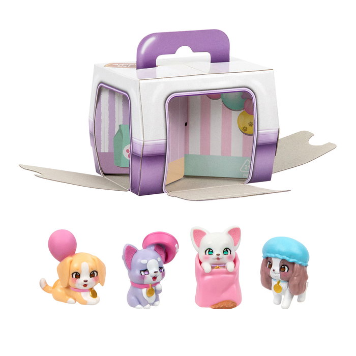 Moose Little Live Pets Pack d'Adoption Famille Surtidos 26658 - Transportin avec Mini Chiots Bébés Surprise à Collectionner, pour Enfant +5 ans