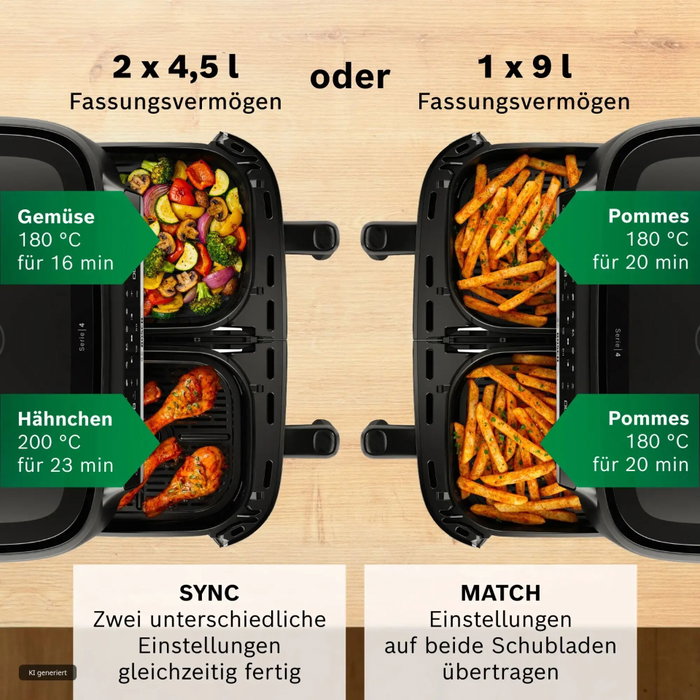 Bosch MAFD440B7 Serie 4 Double Drawer Air Fryer Bosch MAFD440B7 Serie 4 Double Drawer Air Fryer