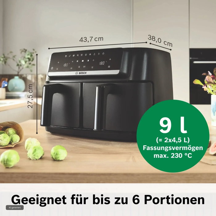 Bosch MAFD440B7 Serie 4 Double Drawer Air Fryer Bosch MAFD440B7 Serie 4 Double Drawer Air Fryer