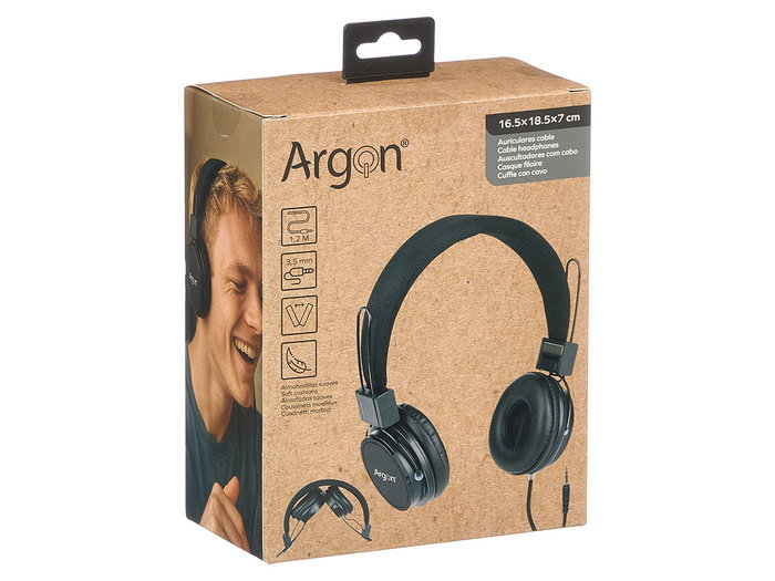 Argon Casque Filaire Noir Plastique 16 x 6,5 x 16 cm (Set de 12)