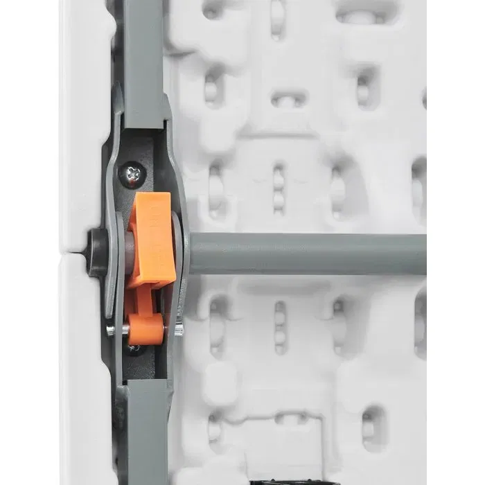 Terranova - Table de réception pliante, blanche - Structure acier, plateau PEHD, pour 8 personnes - 180 x 74 x 73.5 cm